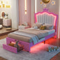 Full Twin Size Bed with LED Lights