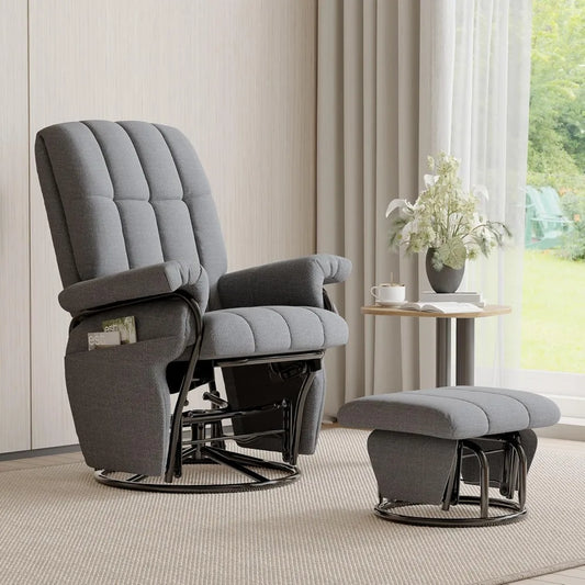 Swivel Recliner Chair with Ottoman