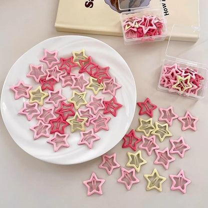 10/50pcs Colorful Kawaii Star Barrettes