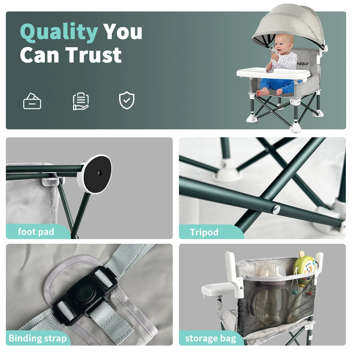 Portable dining chair for children