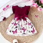 Butterfly and Plant Polka Dot Dress + Ribbon