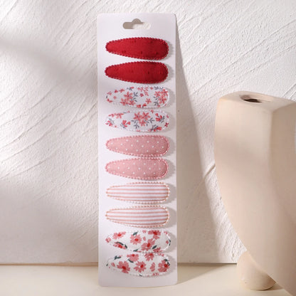 10Pcs/Lot Cotton Alloy Hair Clips for Kids