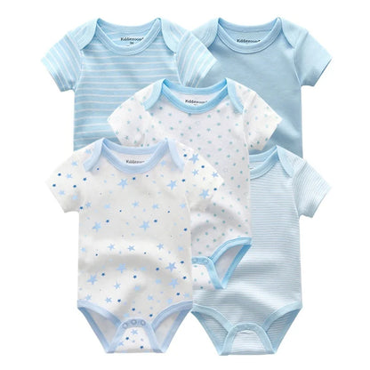 5pcs Short Sleeve Baby Bodysuits