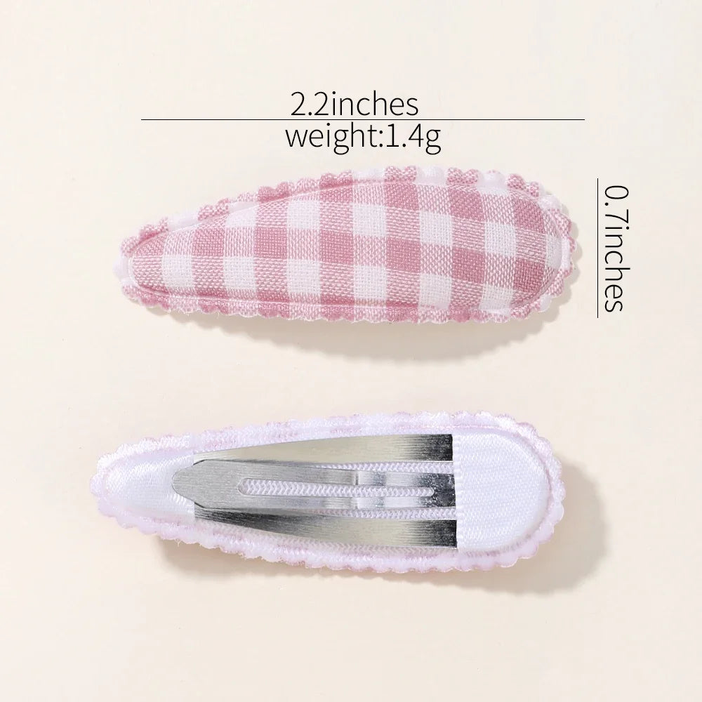 10Pcs/Lot Cotton Alloy Hair Clips for Kids