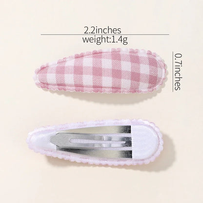 10Pcs/Lot Cotton Alloy Hair Clips for Kids
