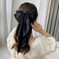Elegant Solid Large Bow Ribbon Hair Clip