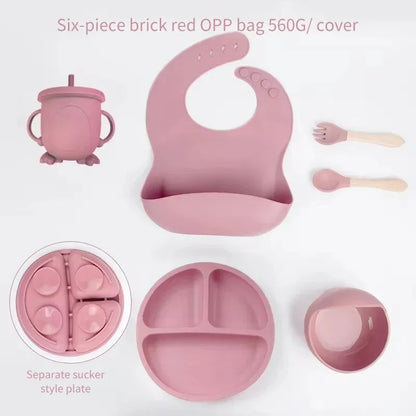 6Pcs Baby Silicone Feeding Set