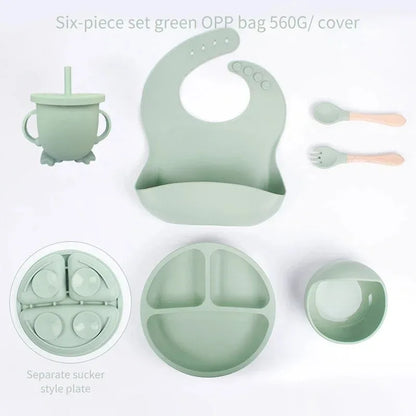 6Pcs Baby Silicone Feeding Set