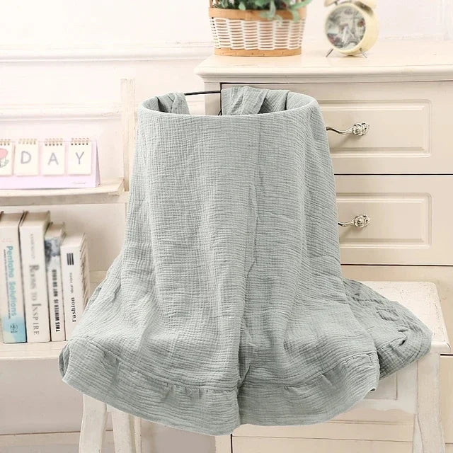 Ruffled Muslin Baby Swaddle Blankets