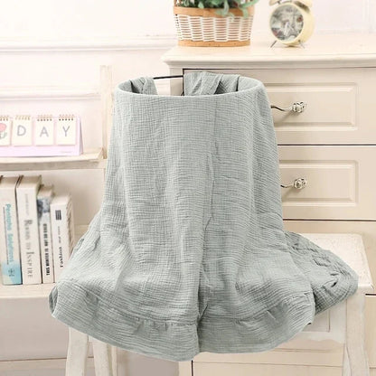 Ruffled Muslin Baby Swaddle Blankets