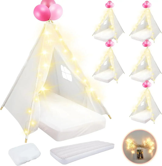 6-Pack Teepee Tent with Mattress Sheet Light