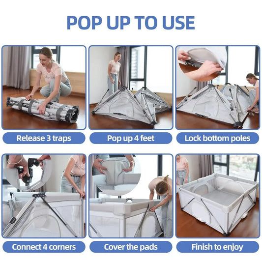 Foldable Playpen for Babies and Toddlers
