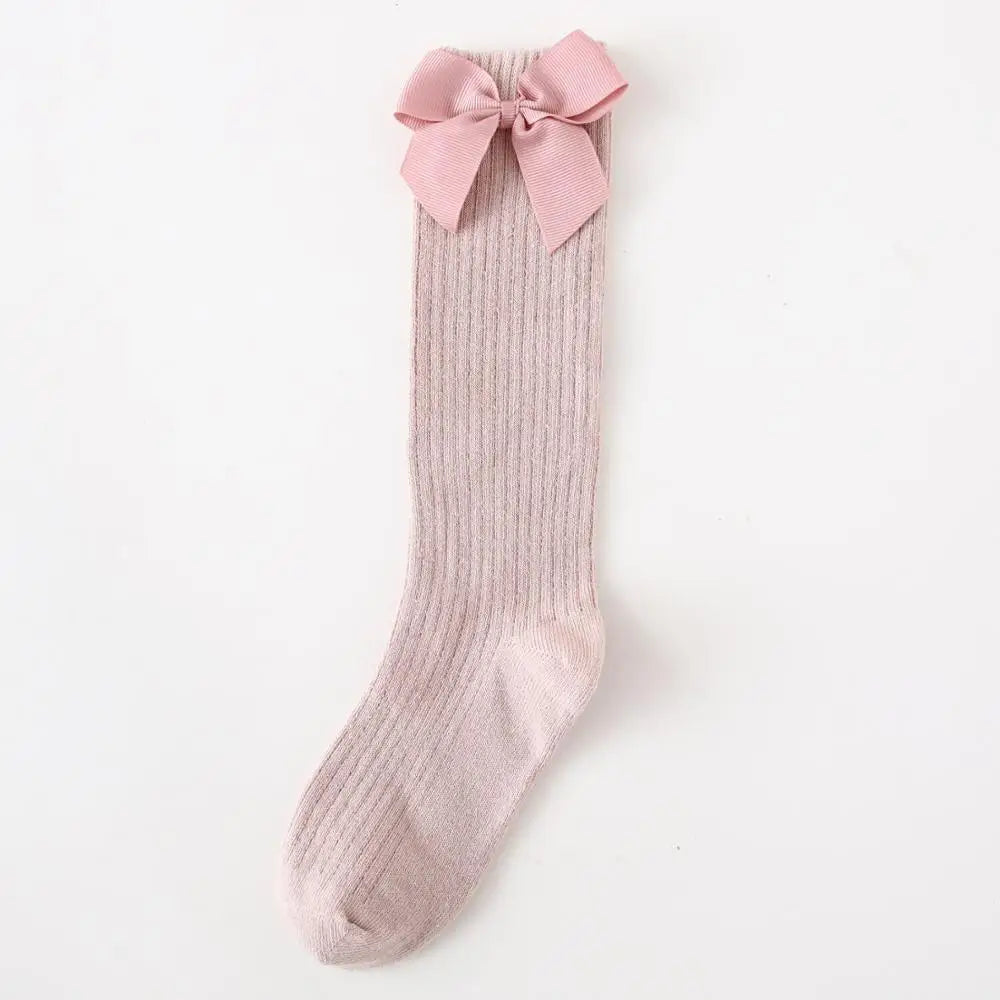 Girls Knee High Socks With Bows