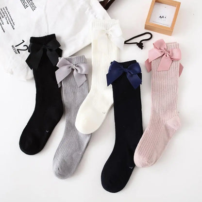Girls Knee High Socks With Bows