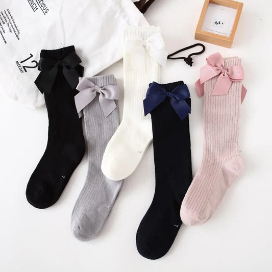 Girls Knee High Socks With Bows