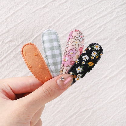 10Pcs/Lot Cotton Alloy Hair Clips for Kids