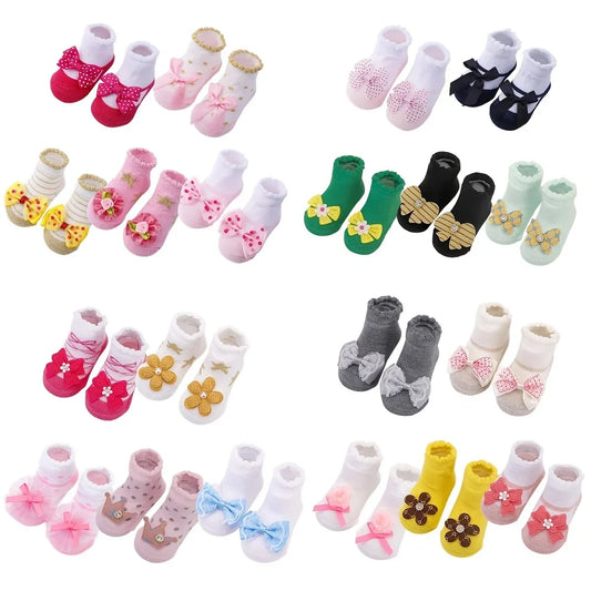 Newborn's Non-slip Print Cotton Socks