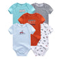 5pcs Short Sleeve Baby Bodysuits