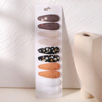 10Pcs/Lot Cotton Alloy Hair Clips for Kids