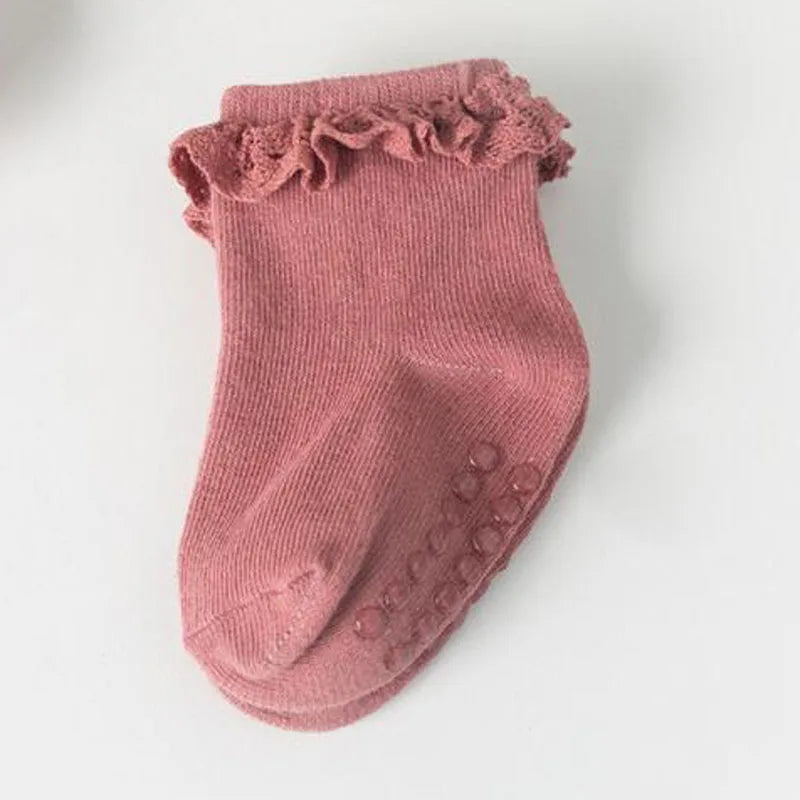 4Pair/lot Baby non-slip cotton socks
