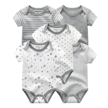 5pcs Short Sleeve Baby Bodysuits