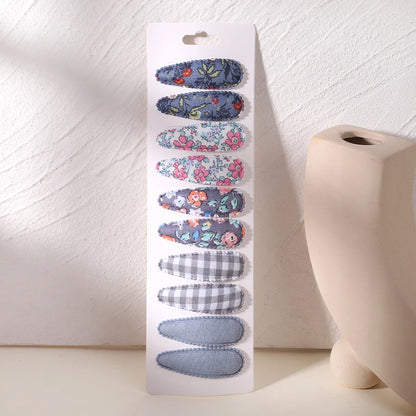 10Pcs/Lot Cotton Alloy Hair Clips for Kids