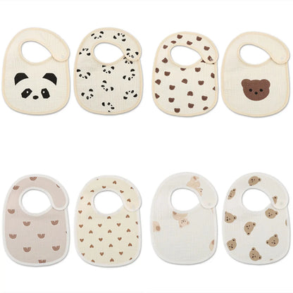 2pcs cotton bear waterproof baby bibs