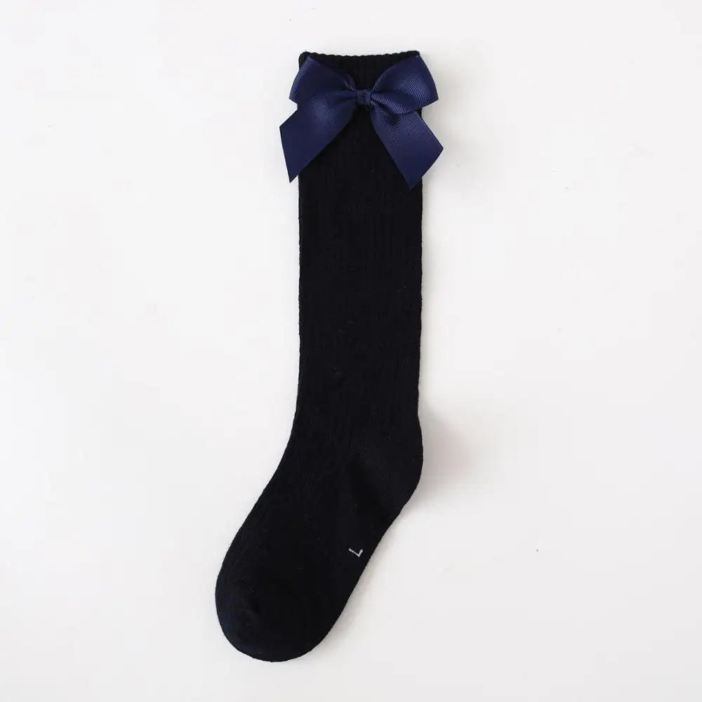Girls Knee High Socks With Bows